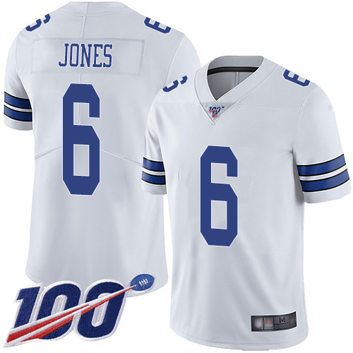 Men Dallas Cowboys Limited White Chris Jones Road #6 100th Season Vapor Untouchable NFL Jersey->women nfl jersey->Women Jersey